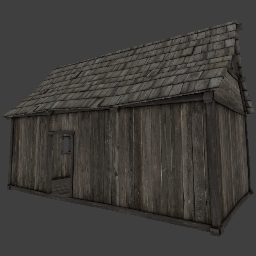 Wooden Hut (Low Poly + LoD) preview image 1